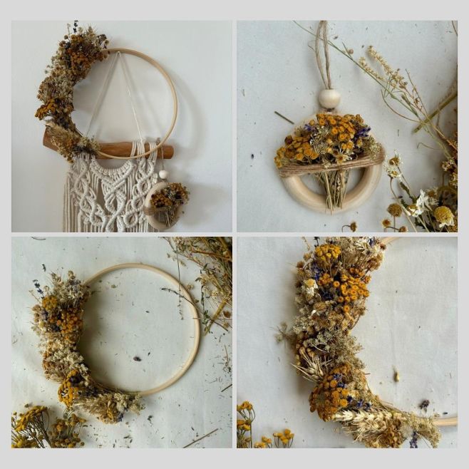 Krásné podzimní ráno🤍 Jestli je u vás taky tak škaredě, jak u nás, přinášíme trochu barev a květin. Věnce na dřevěné kruhy...